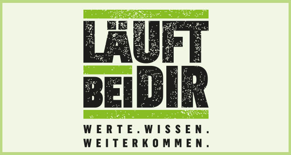Das Logo des Projekts "Läuft bei dir!" in den Farben grün und schwarz.
